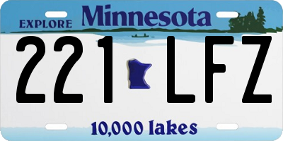 MN license plate 221LFZ