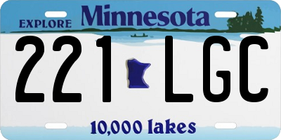 MN license plate 221LGC