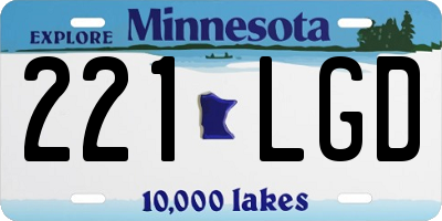 MN license plate 221LGD