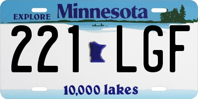 MN license plate 221LGF