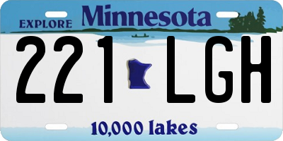 MN license plate 221LGH