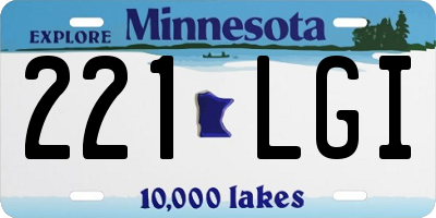 MN license plate 221LGI