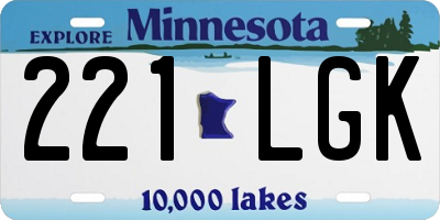 MN license plate 221LGK