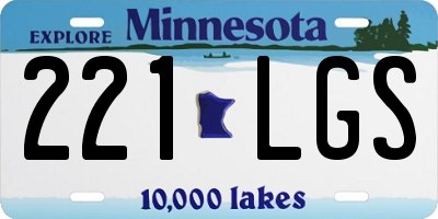 MN license plate 221LGS