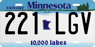 MN license plate 221LGV