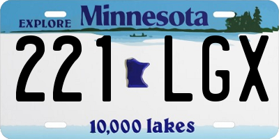 MN license plate 221LGX