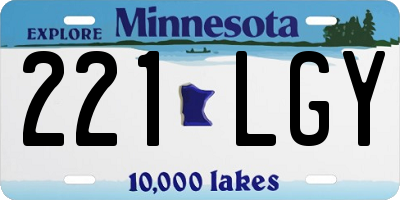 MN license plate 221LGY