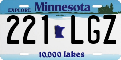 MN license plate 221LGZ