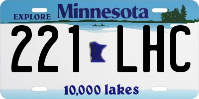 MN license plate 221LHC