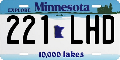 MN license plate 221LHD