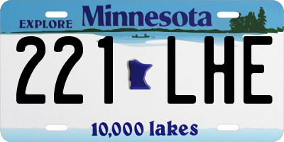 MN license plate 221LHE