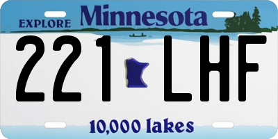 MN license plate 221LHF