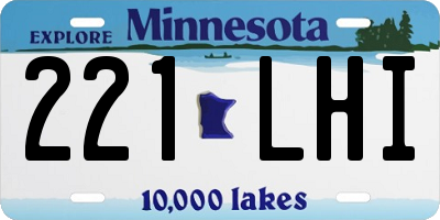 MN license plate 221LHI
