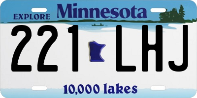 MN license plate 221LHJ
