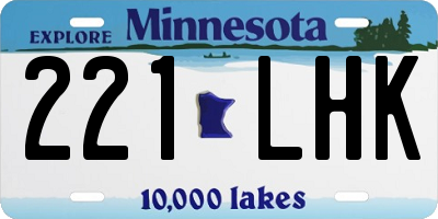 MN license plate 221LHK