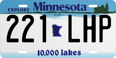 MN license plate 221LHP