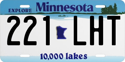 MN license plate 221LHT