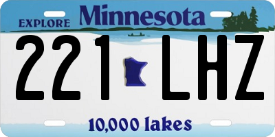 MN license plate 221LHZ