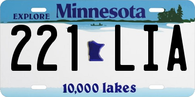 MN license plate 221LIA