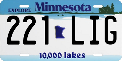 MN license plate 221LIG