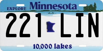 MN license plate 221LIN