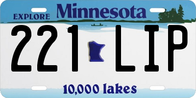 MN license plate 221LIP
