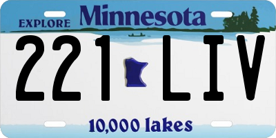 MN license plate 221LIV