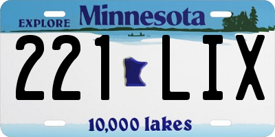 MN license plate 221LIX