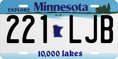 MN license plate 221LJB