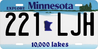 MN license plate 221LJH