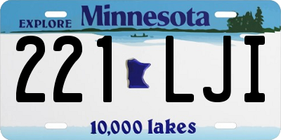 MN license plate 221LJI