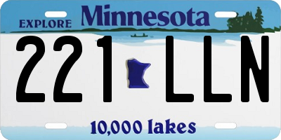 MN license plate 221LLN