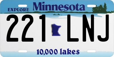 MN license plate 221LNJ