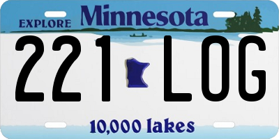 MN license plate 221LOG