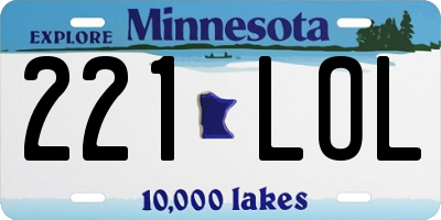 MN license plate 221LOL