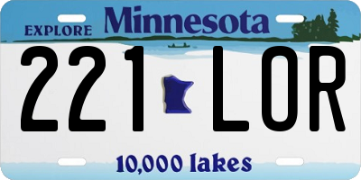 MN license plate 221LOR