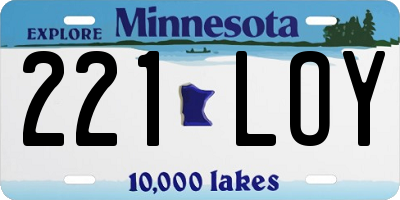 MN license plate 221LOY
