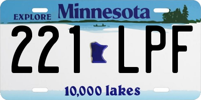 MN license plate 221LPF