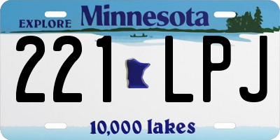 MN license plate 221LPJ