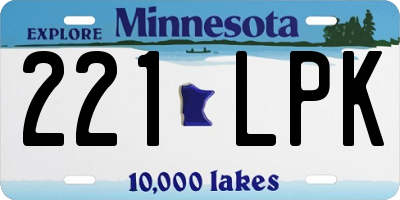 MN license plate 221LPK