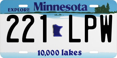 MN license plate 221LPW