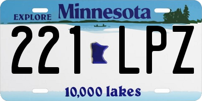 MN license plate 221LPZ