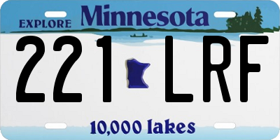 MN license plate 221LRF