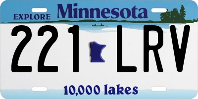 MN license plate 221LRV