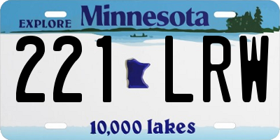 MN license plate 221LRW
