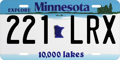 MN license plate 221LRX