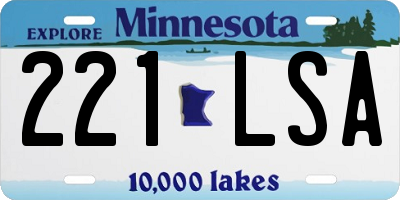 MN license plate 221LSA