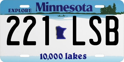 MN license plate 221LSB