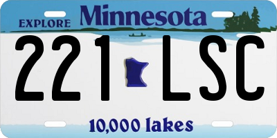 MN license plate 221LSC