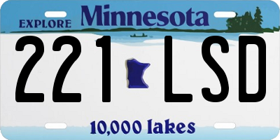MN license plate 221LSD